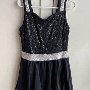 Weissman Black Dress with Silver Sequins